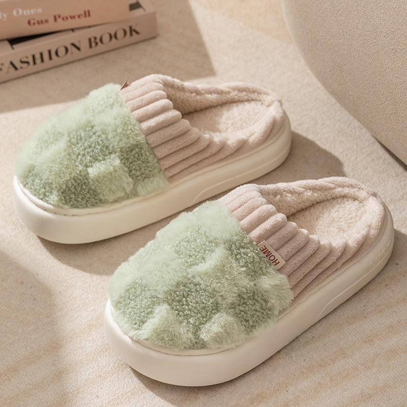 Cotton Slippers For Women Winter Indoor Warm And Plush