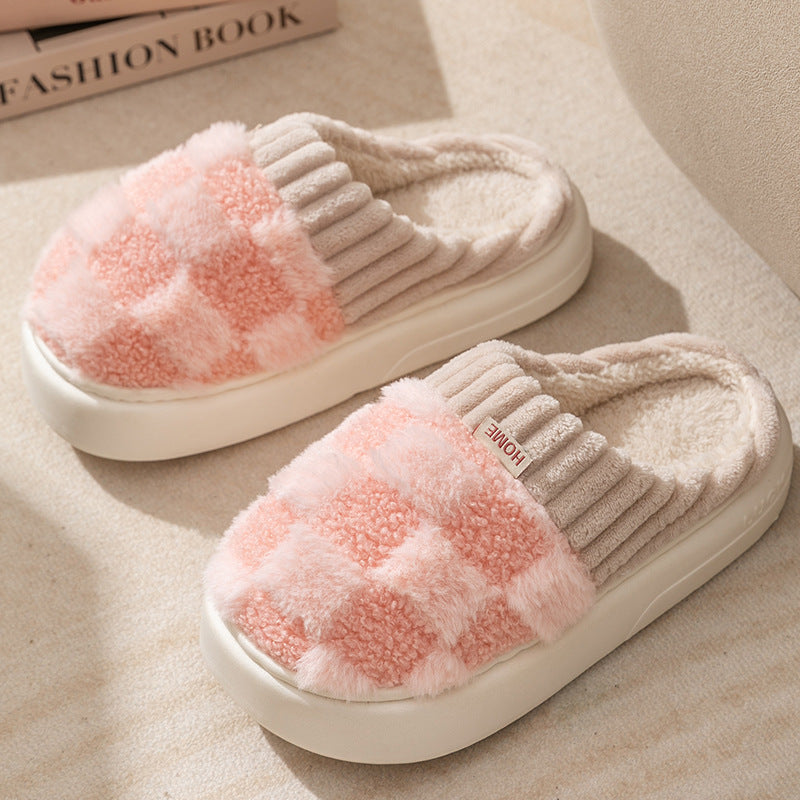 Cotton Slippers For Women Winter Indoor Warm And Plush