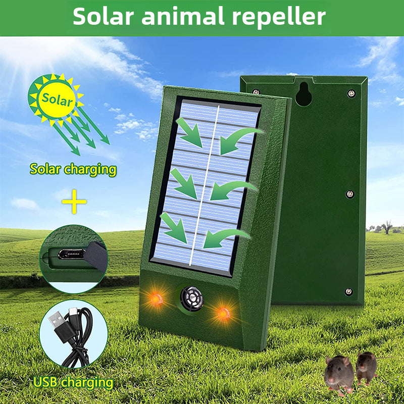 Solar Ultrasound To Catch Animals Outdoor Waterproof Sun Protection Snake Mole Buzzer Rat Repellent